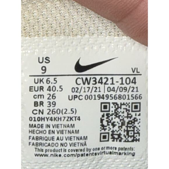 Nike Zoom Winflo 8 Women’s Size 9 White Athletic Sneakers Comfort Running Shoes - Picture 9 of 9